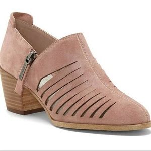 1.State Arnet Pink Suede Cutout Heel Booties